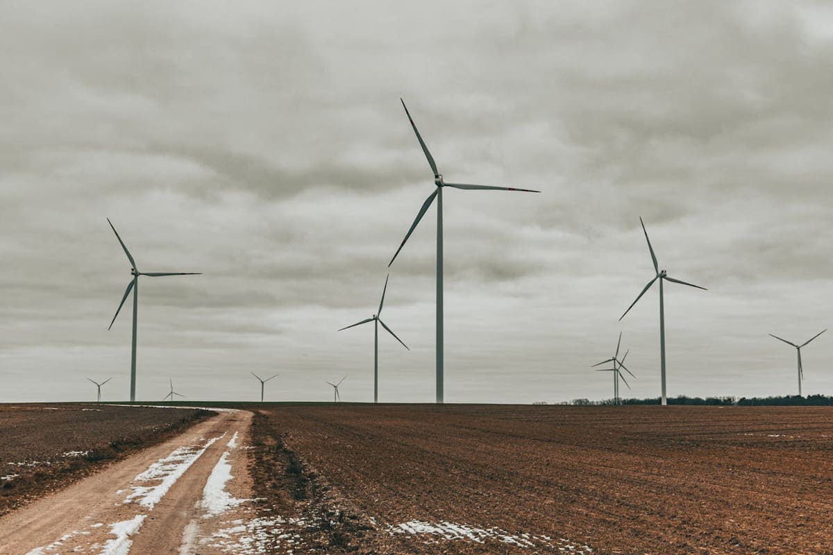 Molinos en un parque de energía eólica