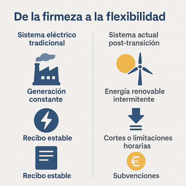 Sistema eléctrico español: tradicional vs post transición energética